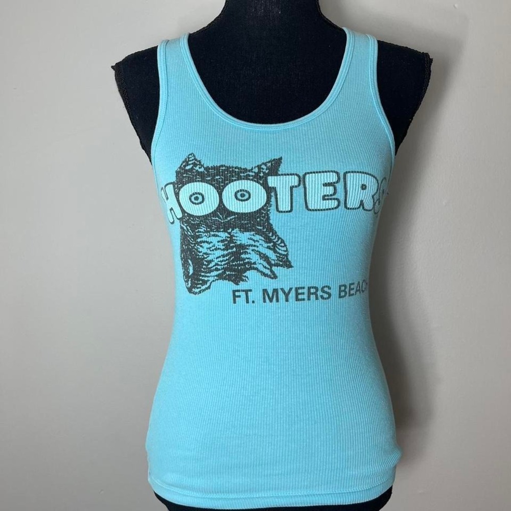 American Apparel blue Hooters tank top